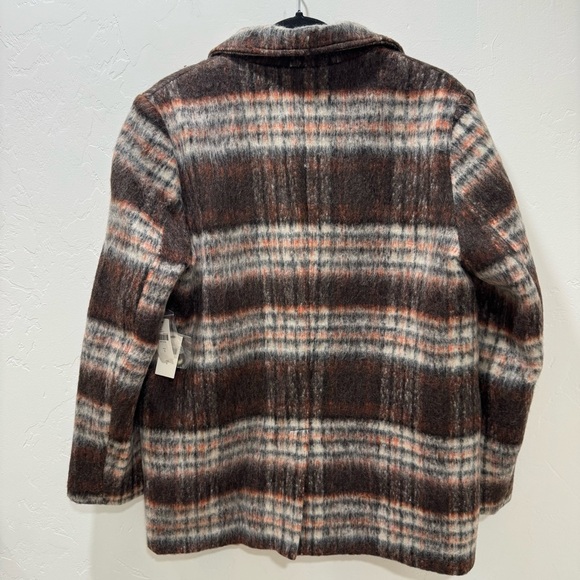 NWT Anthropologie Maeve Brushed Plaid Blazer Coat Jacket Small Fall Wool Blend - Picture 10 of 15
